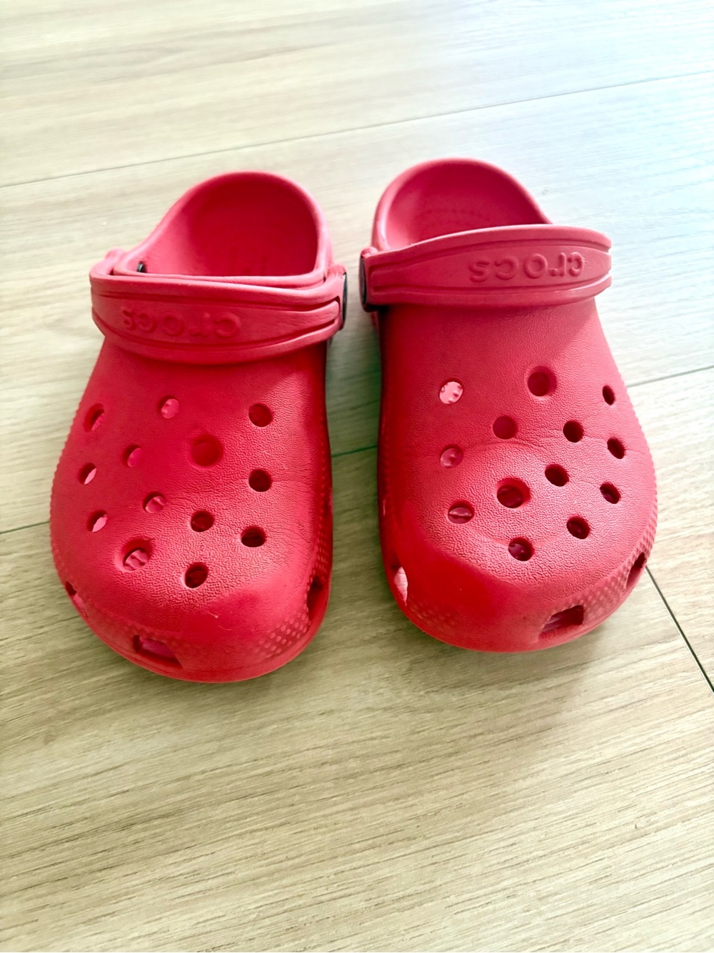 CROCS Kids Red Classic Clog Sandals